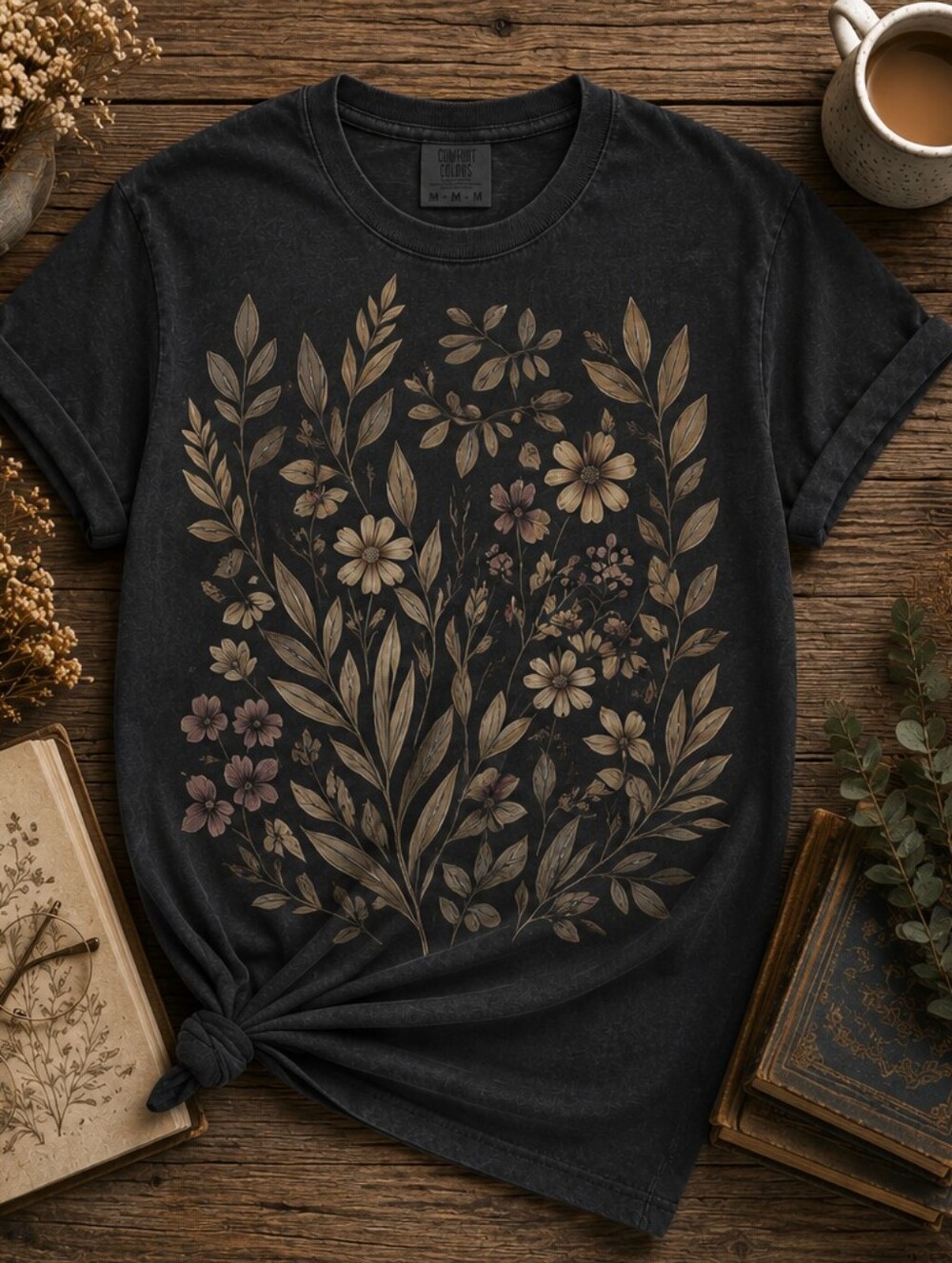 Comfort Colors 1717 | Vintage Botanical Floral | Garden Graphic Tee
